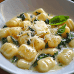 Creamy Butter Gnocchi with Spinach and Basil
