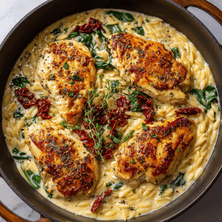 Creamy Tuscan Chicken and Orzo