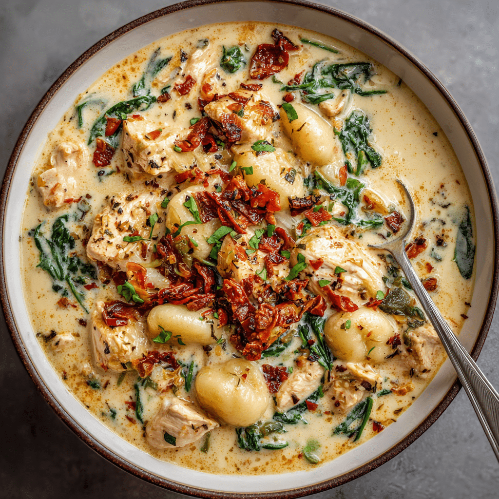 Creamy Tuscan Chicken Gnocchi Soup