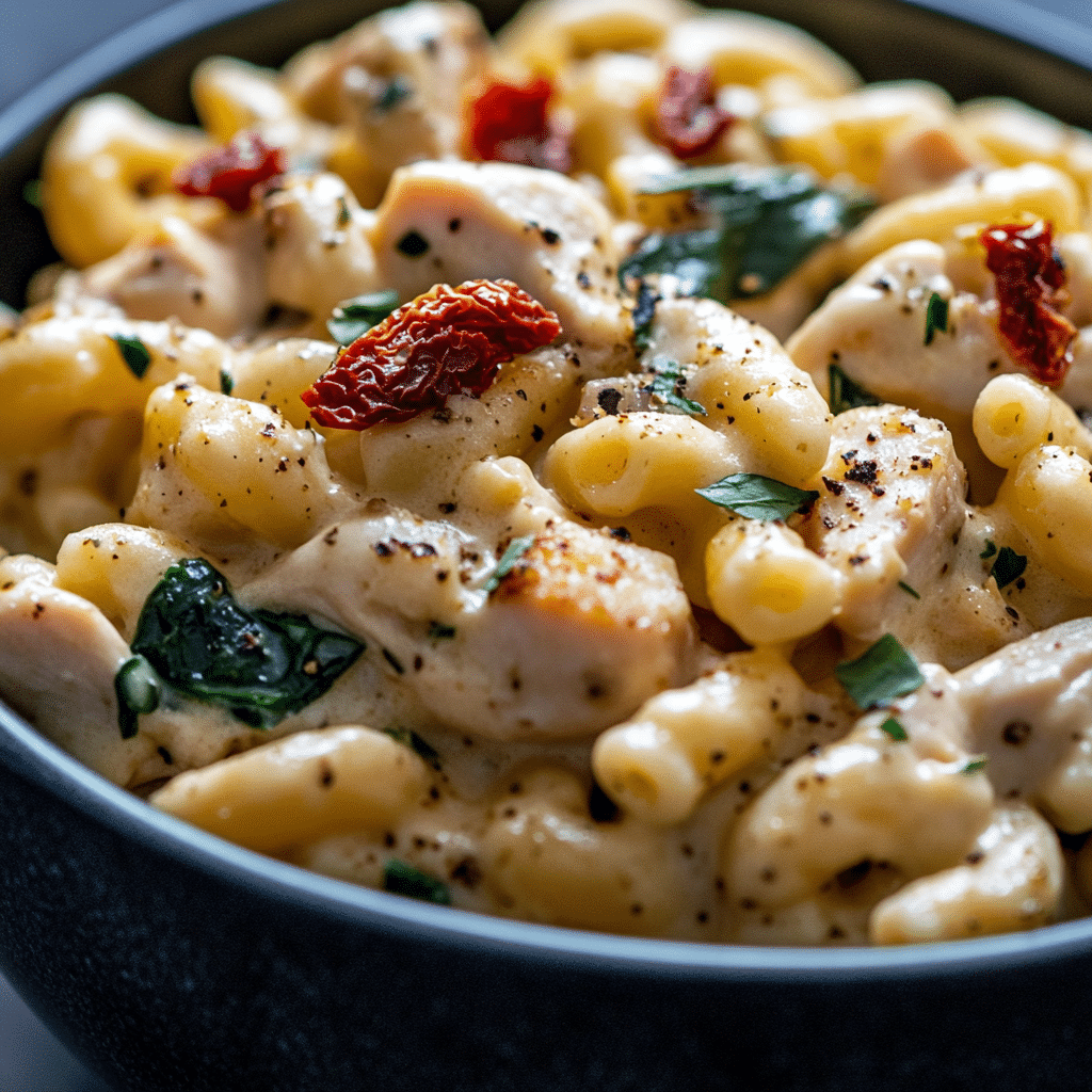 Creamy Tuscan Chicken Mac and Cheese