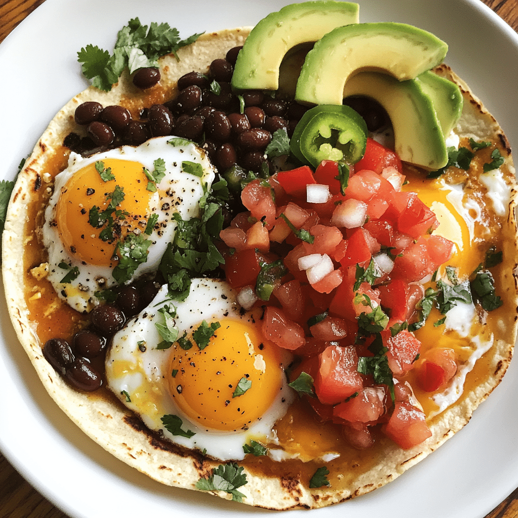 Huevos Rancheros with Black Beans and Fresh Salsa