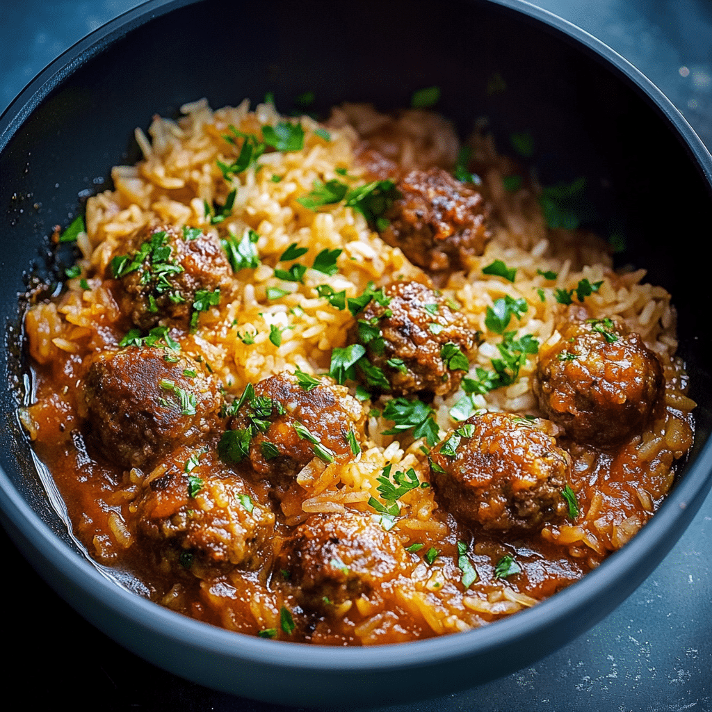 Meatballs and Rice