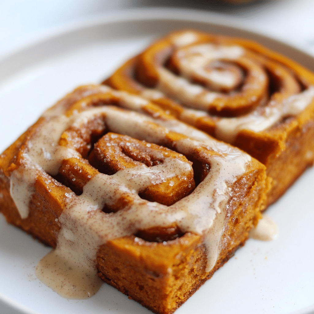 Pumpkin Cinnamon Rolls (No Yeast)
