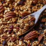 Pumpkin Spice Granola with Pecans and Cranberries