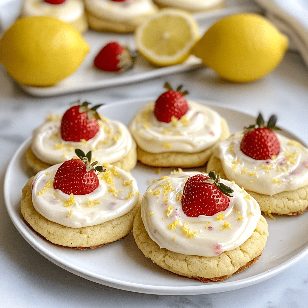Strawberry Lemonade Cookies with Frosting