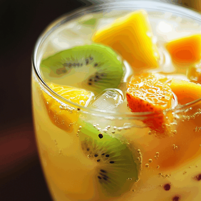 Tropical Fruit Sangria Mocktail
