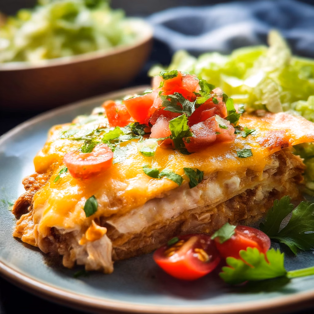 4-Ingredient Chicken Quesadilla Casserole