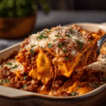 Baked Ravioli Casserole with Meat Sauce