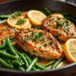 Skillet Garlic Lemon Butter Chicken with Green Beans
